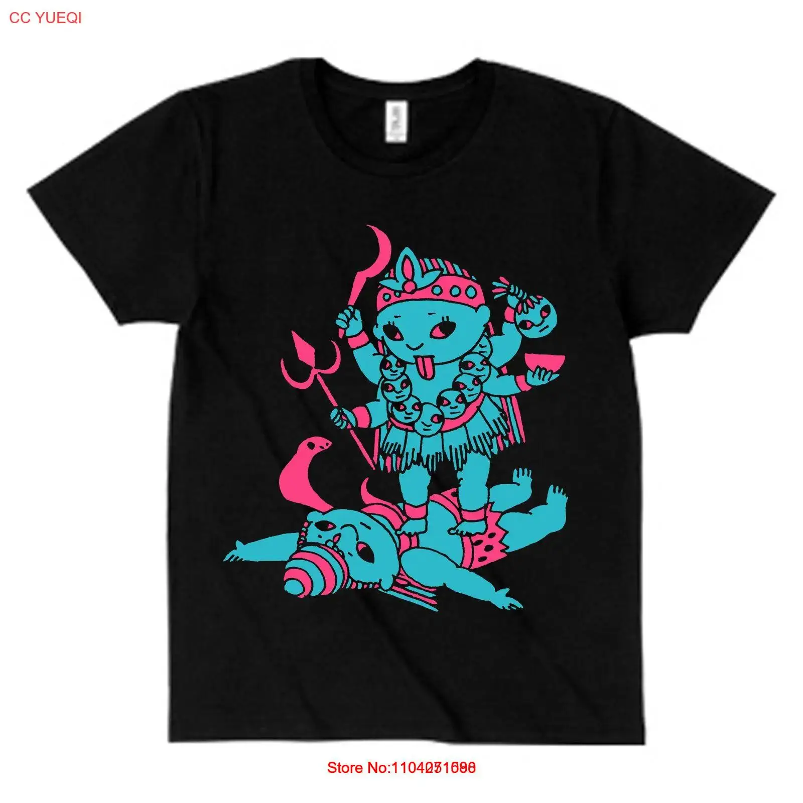 Футболка японской ассоциации животных черная футболка с индийским богом Кали