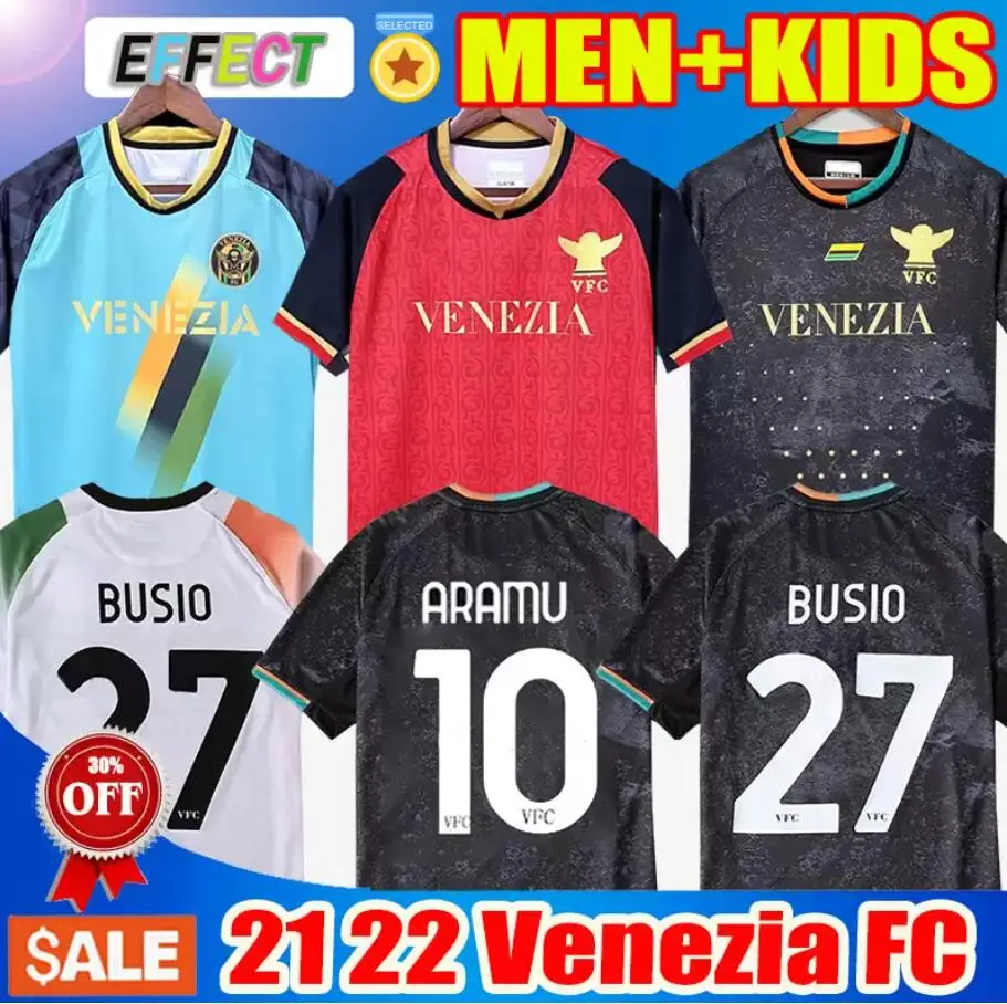 

21 22 Venezia FC Soccer Jerseys 10# ARAMU 11# FORTE Venice 2021 2022 BUSIO 27# Football Shirts Uniforms