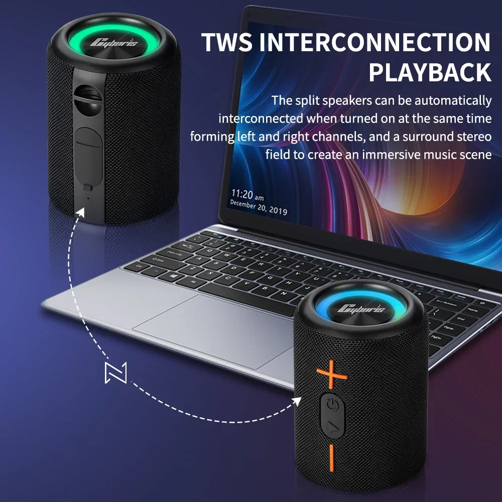 Беспроводной Bluetooth-динамик 2 в 1 разделенная звуковая коробка тканевый