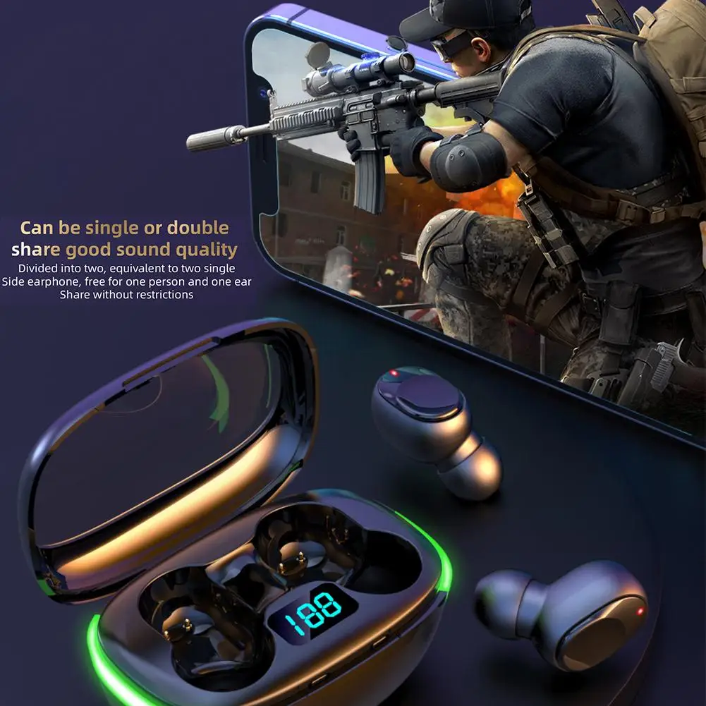 

Tws Беспроводная Bluetooth-совместимая гарнитура, водонепроницаемые наушники с шумоподавлением, беспроводные наушники-вкладыши для спорта