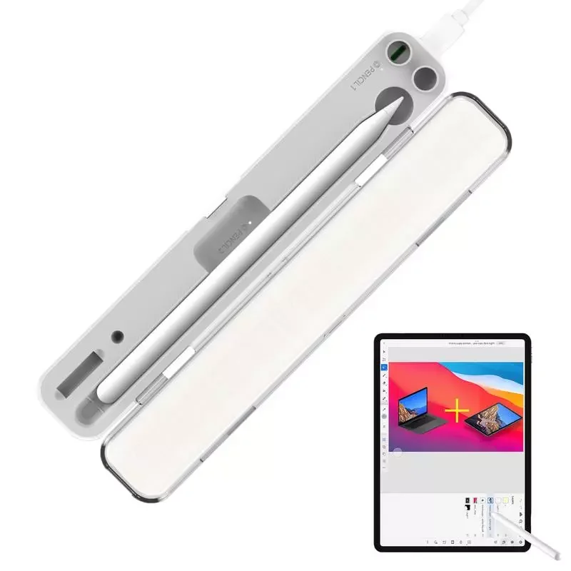 

NEW2023 Wireless Charging Pen Case With Built-in Battery For Pencil 1 2 Generation 2 In1 Wireless Charging Case Portable Storage