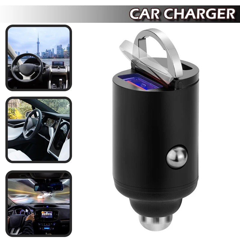 

30W Dual USB Type-C PD Car Phone Charger DC12V-24V Black PD+QC Cars Fast Chargers For Charging Two Devices