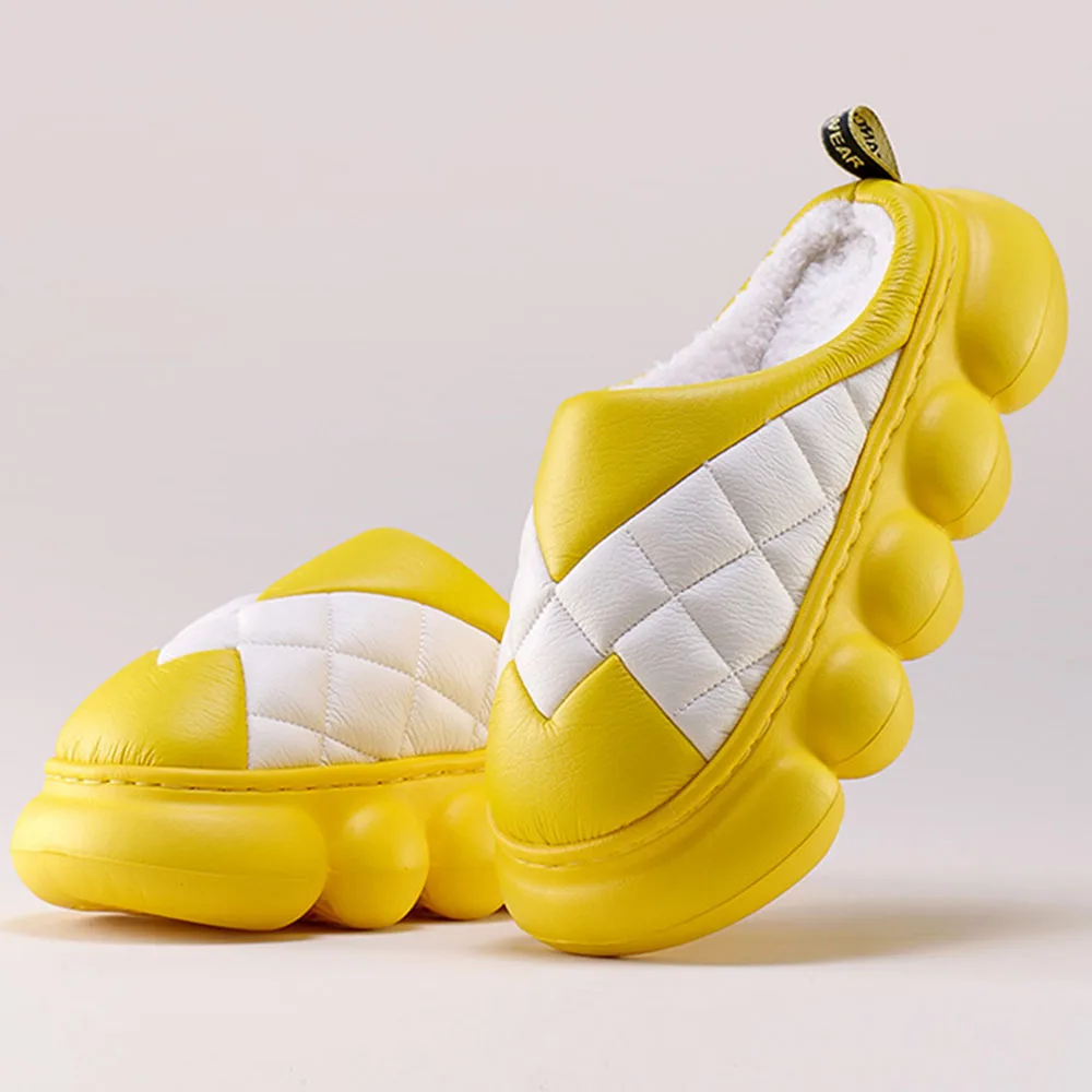 

Водонепроницаемые зимние плюшевые тапочки на платформе, женская домашняя теплая обувь, женские уличные хлопковые тапочки из искусственной...