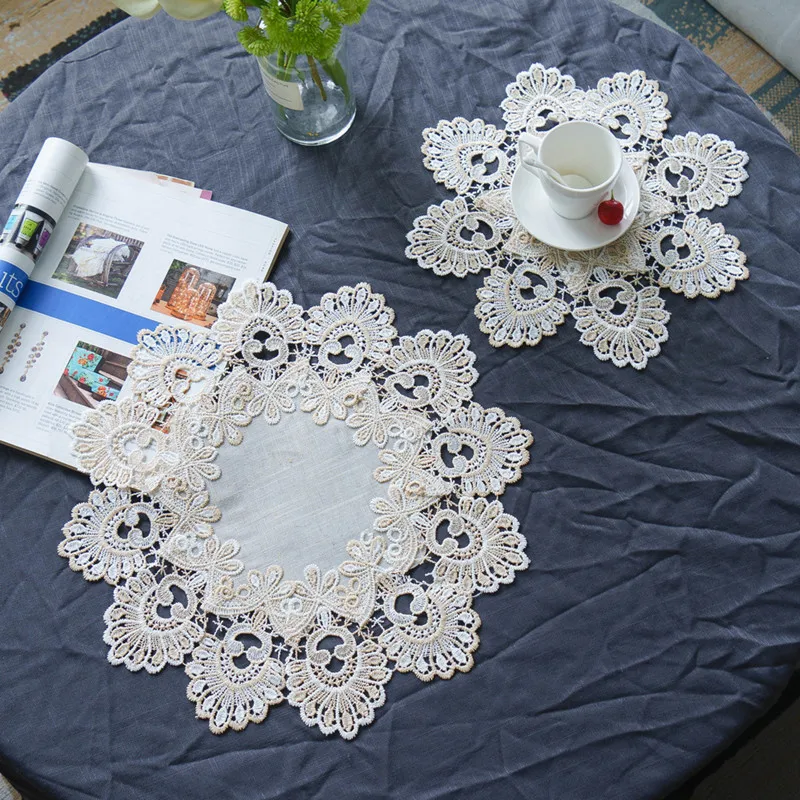 

Современная льняная вышитая отделка, Высококачественная скатерть, тарелка для западной еды, кофейная чашка, духовка для хлеба, нескользящий коврик для стола