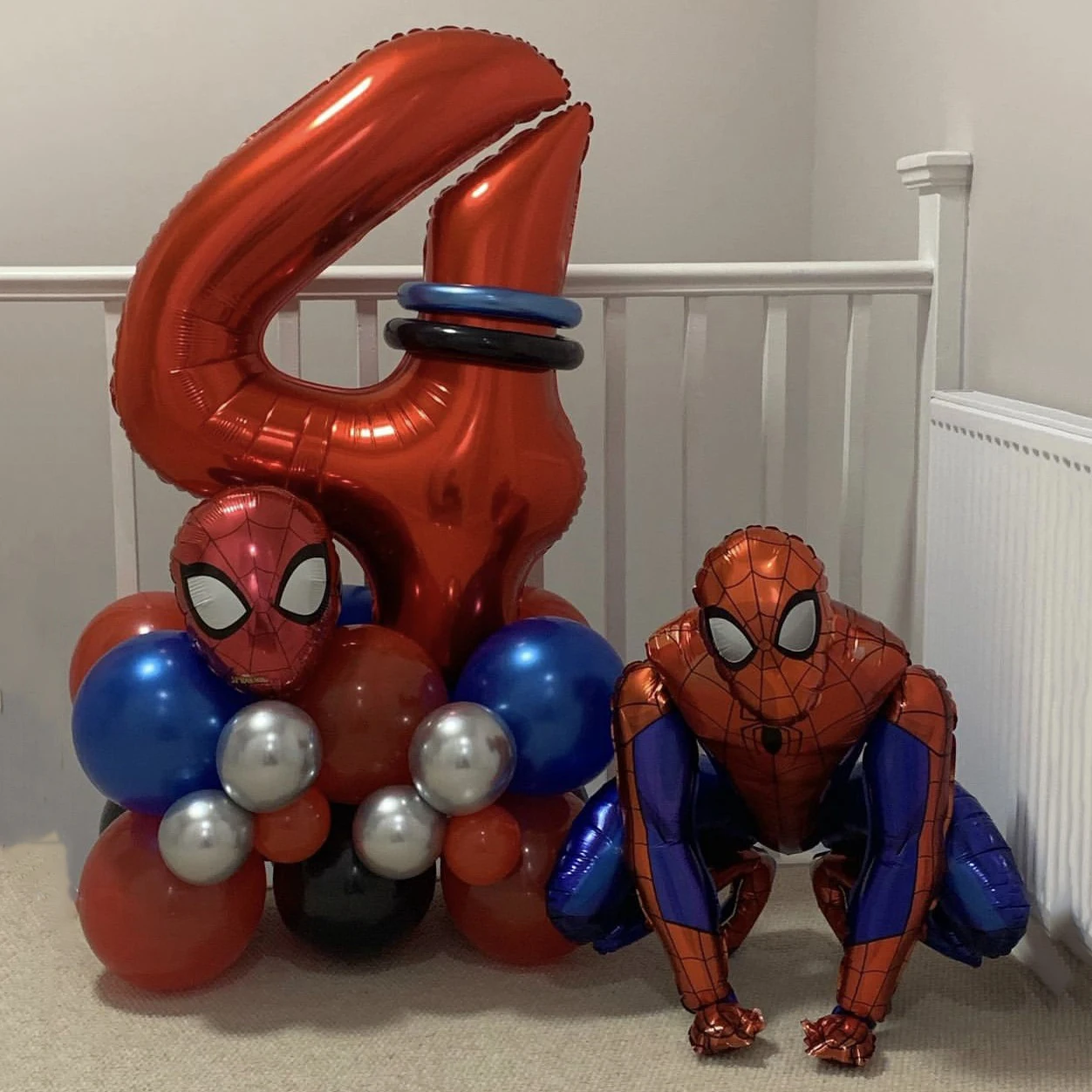 Juego de Globos de Spiderman para fiesta, Globos de látex azul y rojo con temática de superhéroes, decoraciones para fiesta de cumpleaños, Baby Shower, 1 Juego
