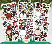24 diy jigsaw puzzle stickers game for kids cartoon christmas assembling puzzle stickers kids educational toys boys girls gifts