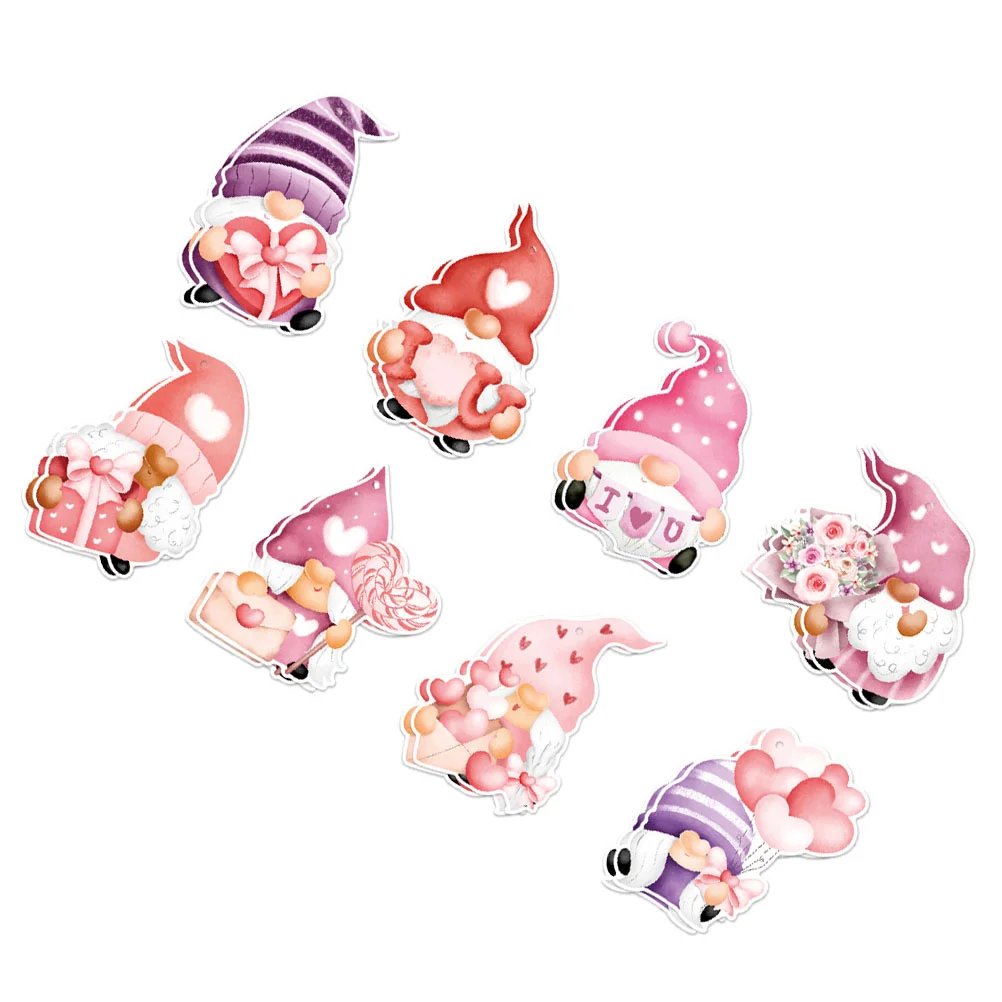 

16pcs Valentine's Day Party Decorations Valentine's Day Gnome Ornaments Paper Gnome Decor