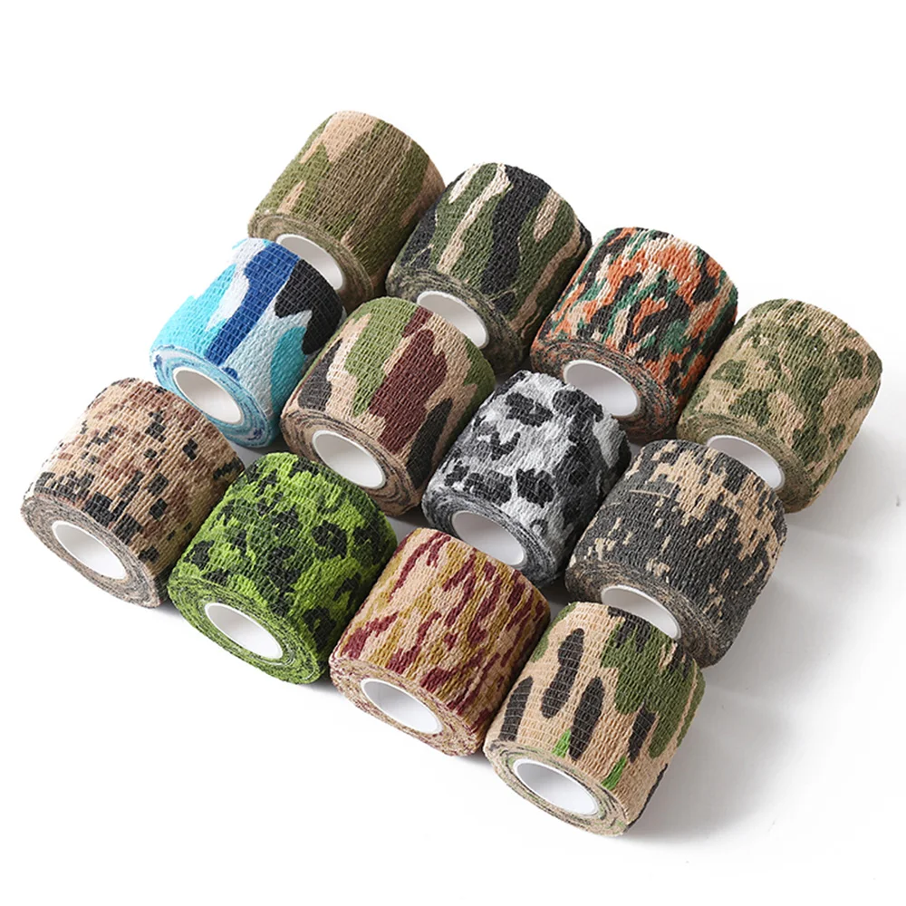 Elastic Wrap Tape Army Adhesive Outdoor Hunting Camo Stealth Tape Waterproof Wrap Self Adhesive Elastic Bandage Sports Protector