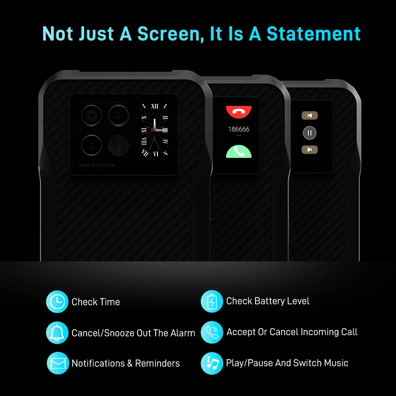 Новый защищенный телефон DOOGEE V20 5G 6 43-дюймовый AMOLED-дисплей FHD Инновационный задний