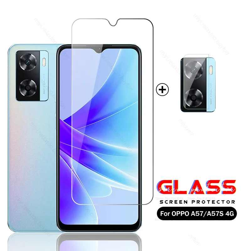 2in1 case for oppo a57s 4G protective glass screen protector on oppoa57 oppoa57s orro opo a 57 s 57s 4G 6.56" safety glass cover
