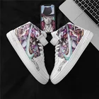 Кроссовки мужские кожаные с высоким берцем, резиновая Повседневная обувь с аниме принтом Орлиный глаз, для тенниса