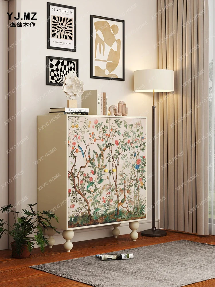 Цветы и птицы твердые строительные элементы домашний шкаф для столовой вход