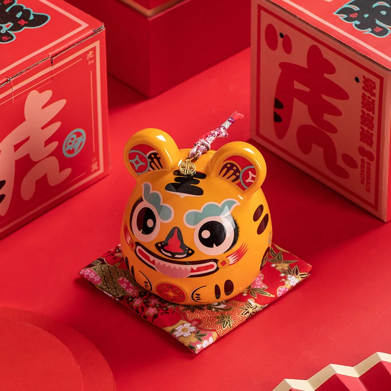 2022 Creative Ceramic Tiger Piggy Bank Decor Beautiful Meaning of Blessing Living Room Decoration Exquisite Gifts for Friends |