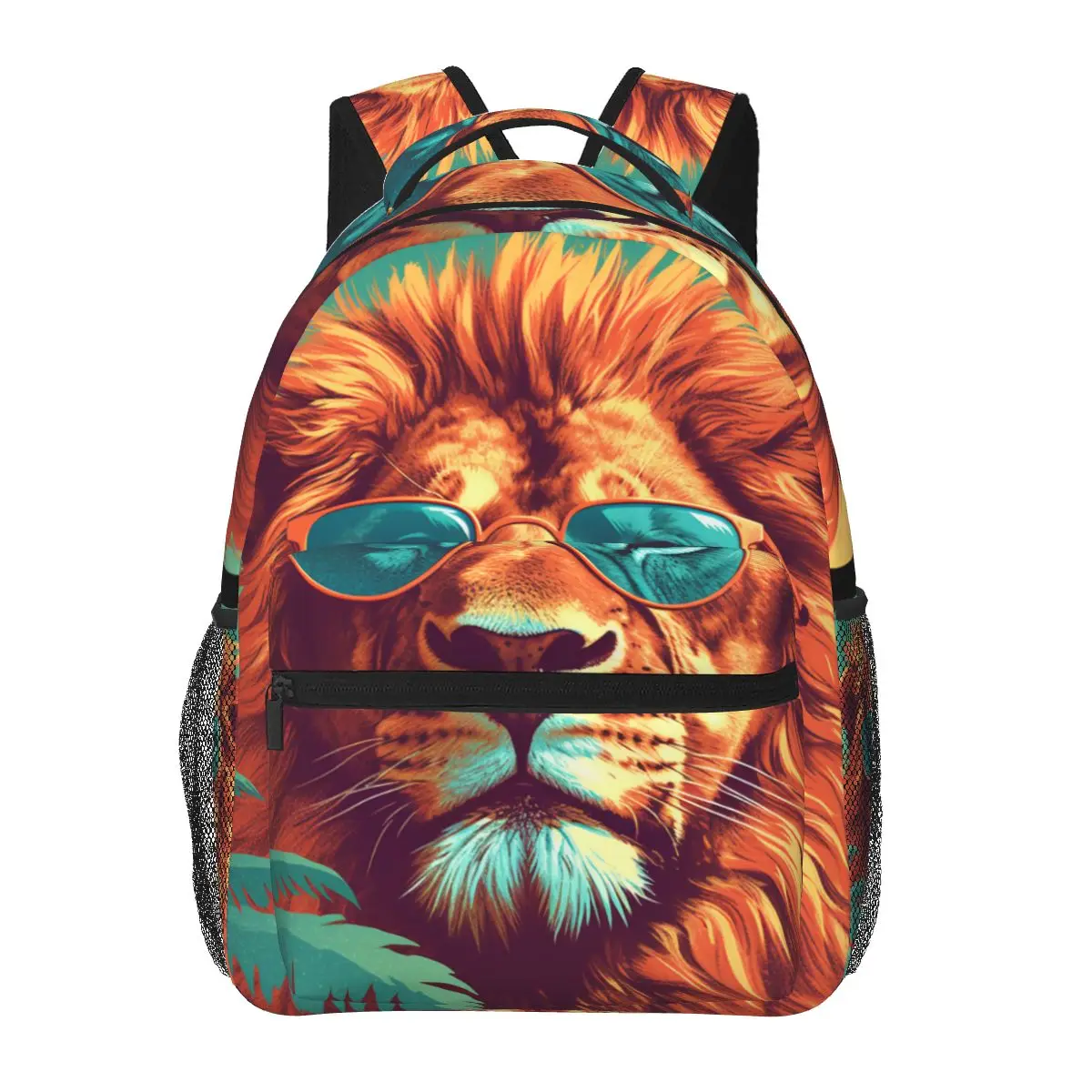 

Рюкзак с изображением Льва графическая иллюстрация солнечные очки солнечного пляжа, спортивные рюкзаки из полиэстера для подростков, прочные Веселые школьные сумки, рюкзак