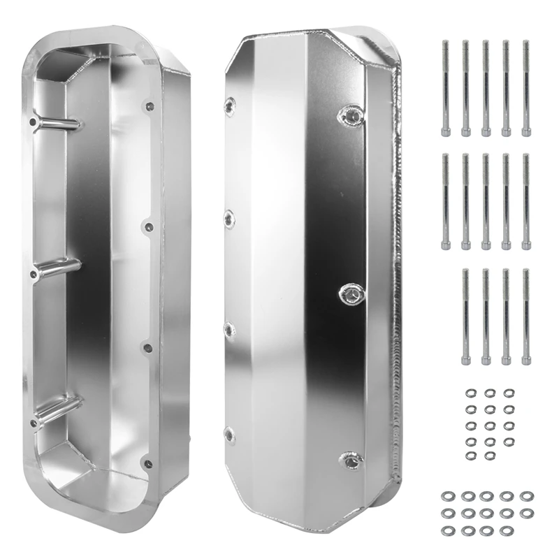 

Aluminum Fabricated Tall Valve Covers For BBC Chevy 396 402 502 NO Hole 1965-1995 Silver