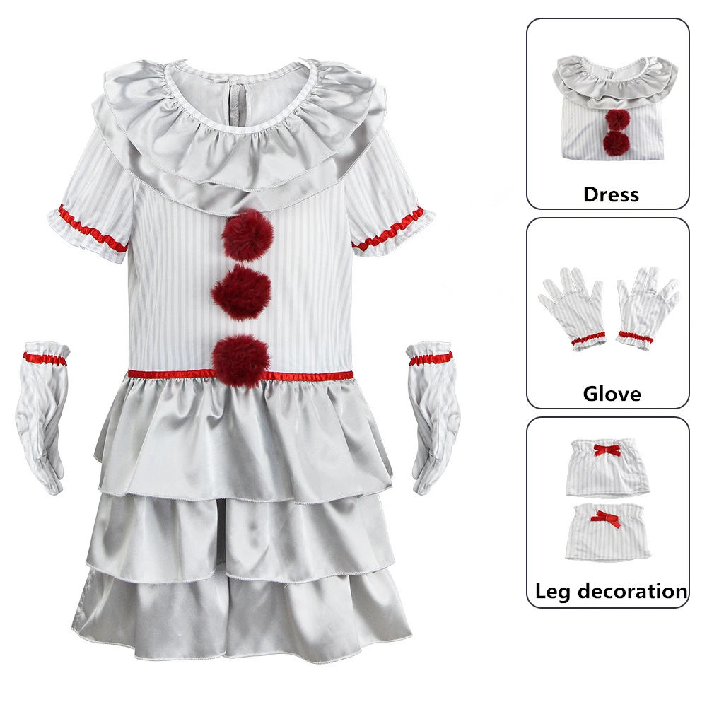 

Фильм Pennywise костюм клоуна для косплея детское платье для хэллоуивечерние