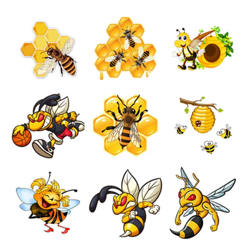 

Personality PVC Decal Bees Eating Honey Car Sticker on Motorcycle Laptop Decorative Accessories Toolbox Surf Camper Decals