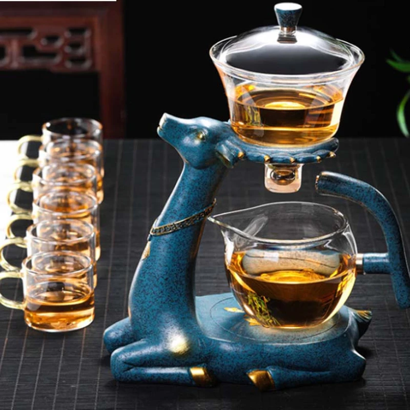 

High Borosilicate Glass Teapot Turkish Drip Pot Infuser Tea Coffee Pot Heat-resistant Glass Teapot With Base Puer Kettle
