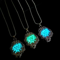 luminous nordic amulet necklace viking totem meteorite mens pendant chain jewelry gift for boyfriend dropshipping