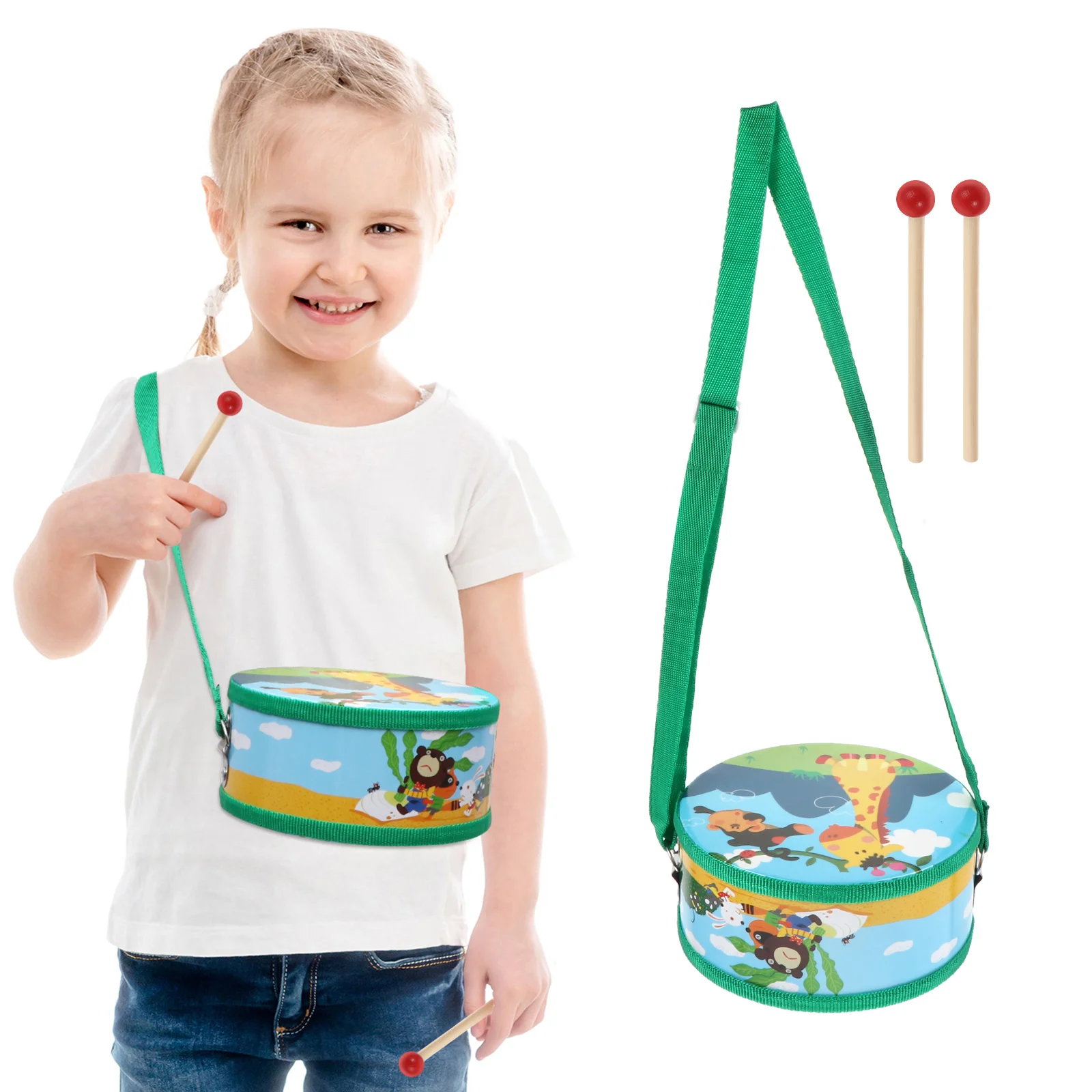 

Percussion Instruments Kids Floor Drum Early Educational Toy Musical Toys Wooden