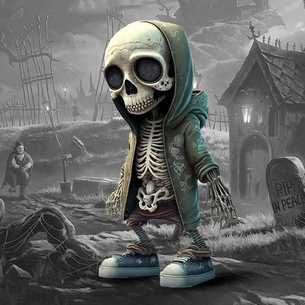

Skeleton Figurine Skull Horrible Ornaments Halloween Resin Cool Skeleton Figures Car Instrument Panel Desk Decoration Gift