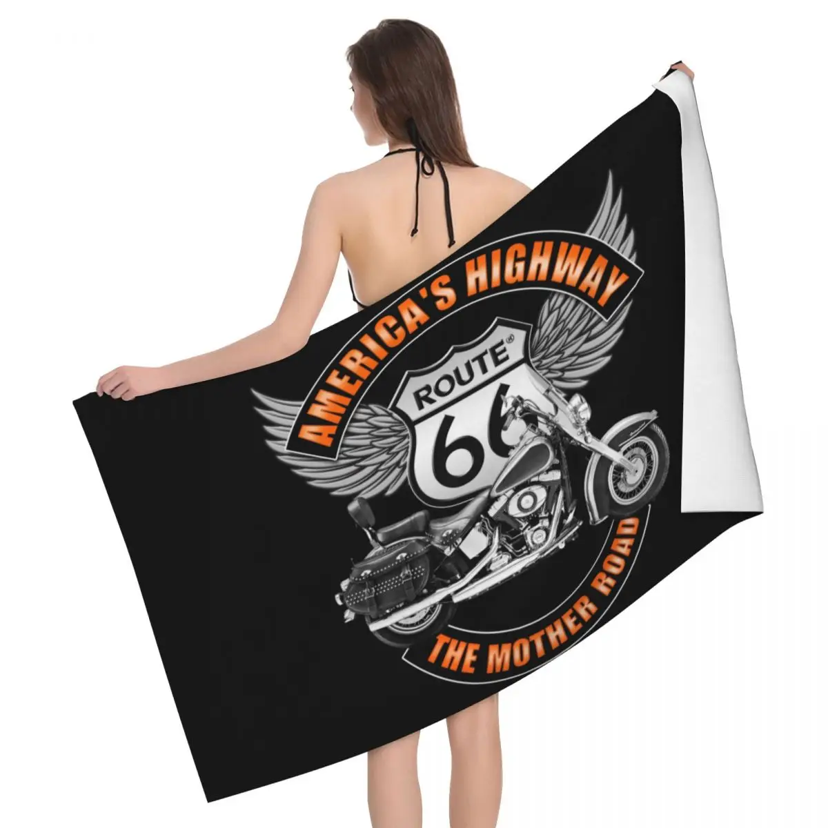 

Пляжное банное полотенце из микрофибры для американского шоссе, спортивное полотенце для йоги