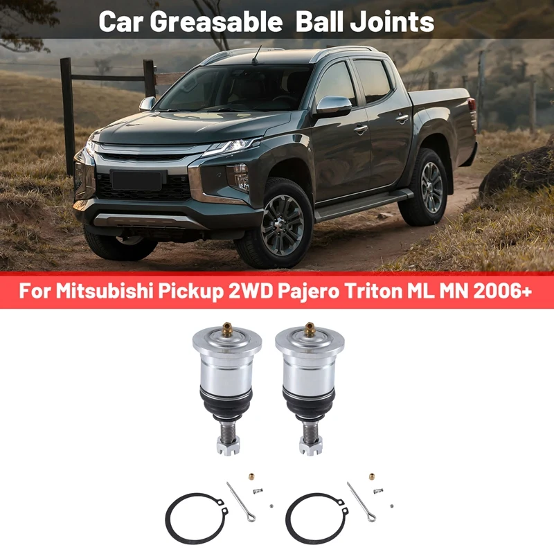 

25Mm Car Front Extended Lift Upper Greasable Ball Joints Accessory Kit For Mitsubishi Pickup 2WD Pajero/Triton ML MN 2006+