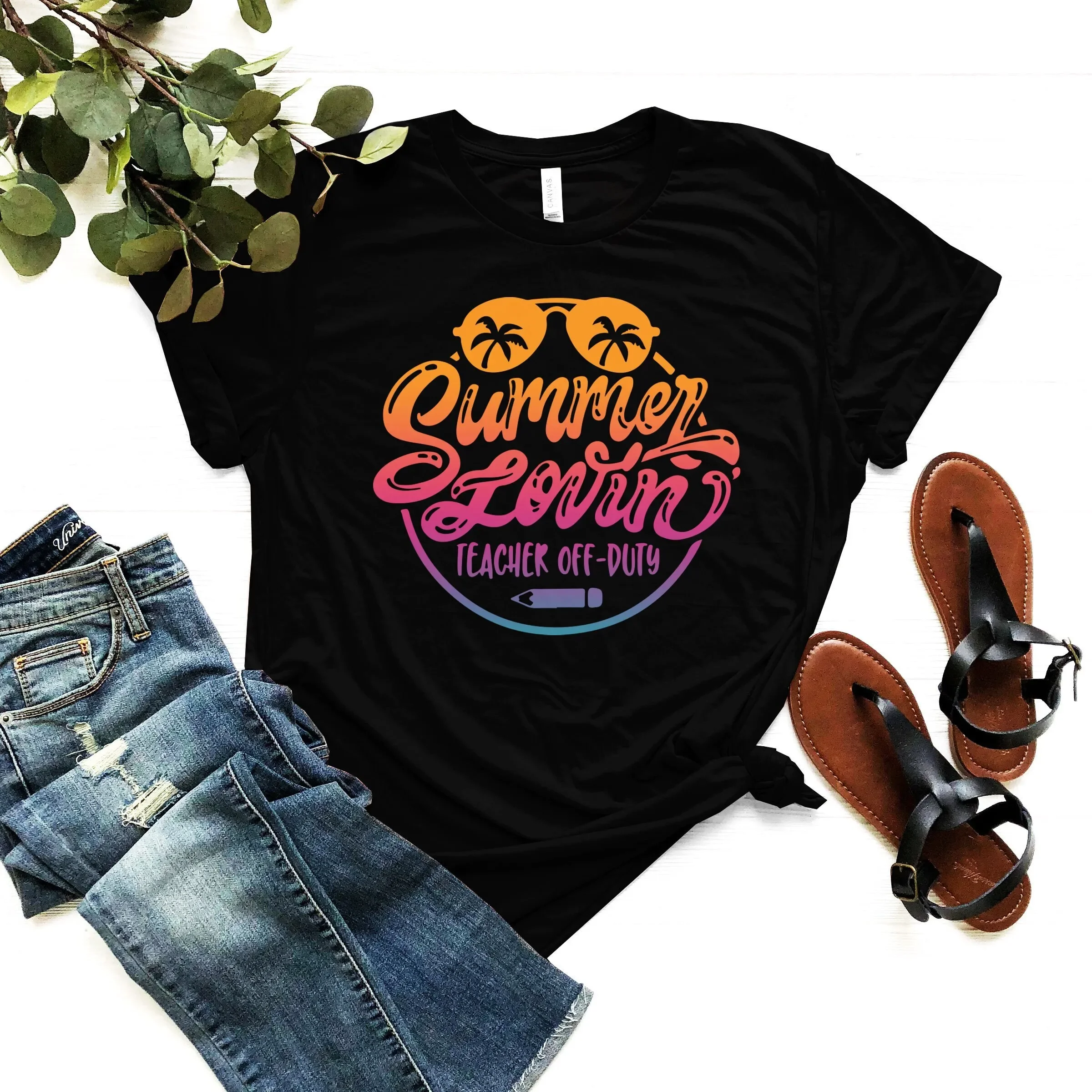 Фото Футболка Summer Lovin: Beach Love Teacher Off Duty Best Hello School №1