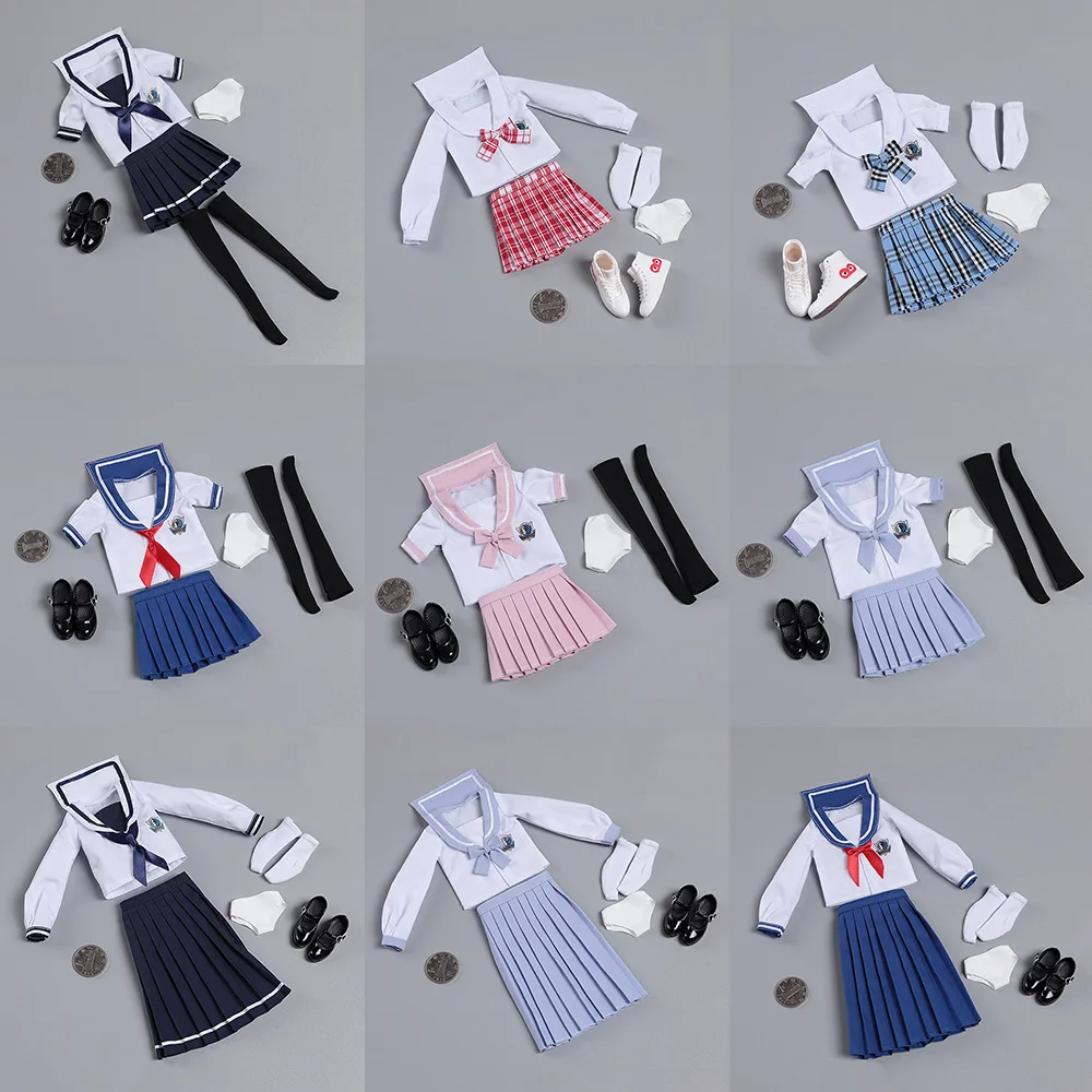 

CDtoys CD031 1/6 Scale School Uniform JK Skirt Female Sailor Suit Clothes Model Fit 12'' Soldier Action Figure Body Doll