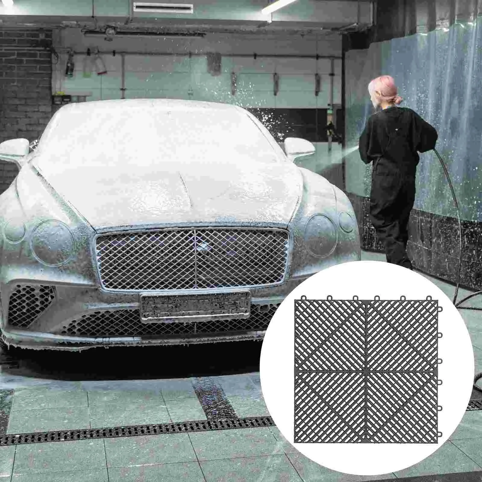 

Mat Tiles Mats Interlocking Rubber Floor Flooring Drainage Shower Bathroom Stall Modular Drain Tile Garage Poolsplicing Cushion