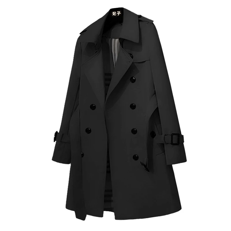 Feizi Concubine ~ Легкая роскошная классика Черный плащ средней длины для женщин весна