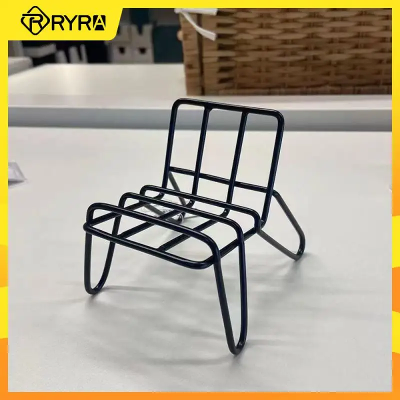 

RYRA Metal Chair Shape Mobile Phone Holder Black Modern Simple Iron Phone Bracket Portable Desktop Holder For IPhone Xiaomi