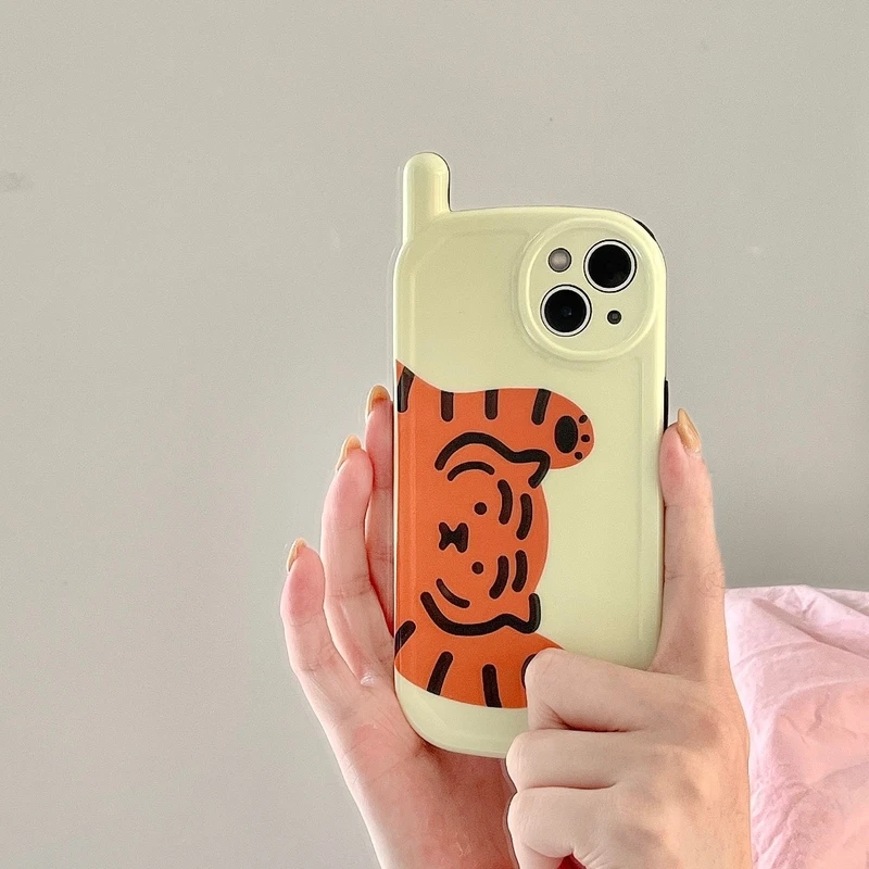 

Korea Cute Brand Cartoon Animal Tiger Phone Case For iPhone 13 Pro Max 11 12 Pro Max X Xr Xs Max Shockproof TPU Soft Cover