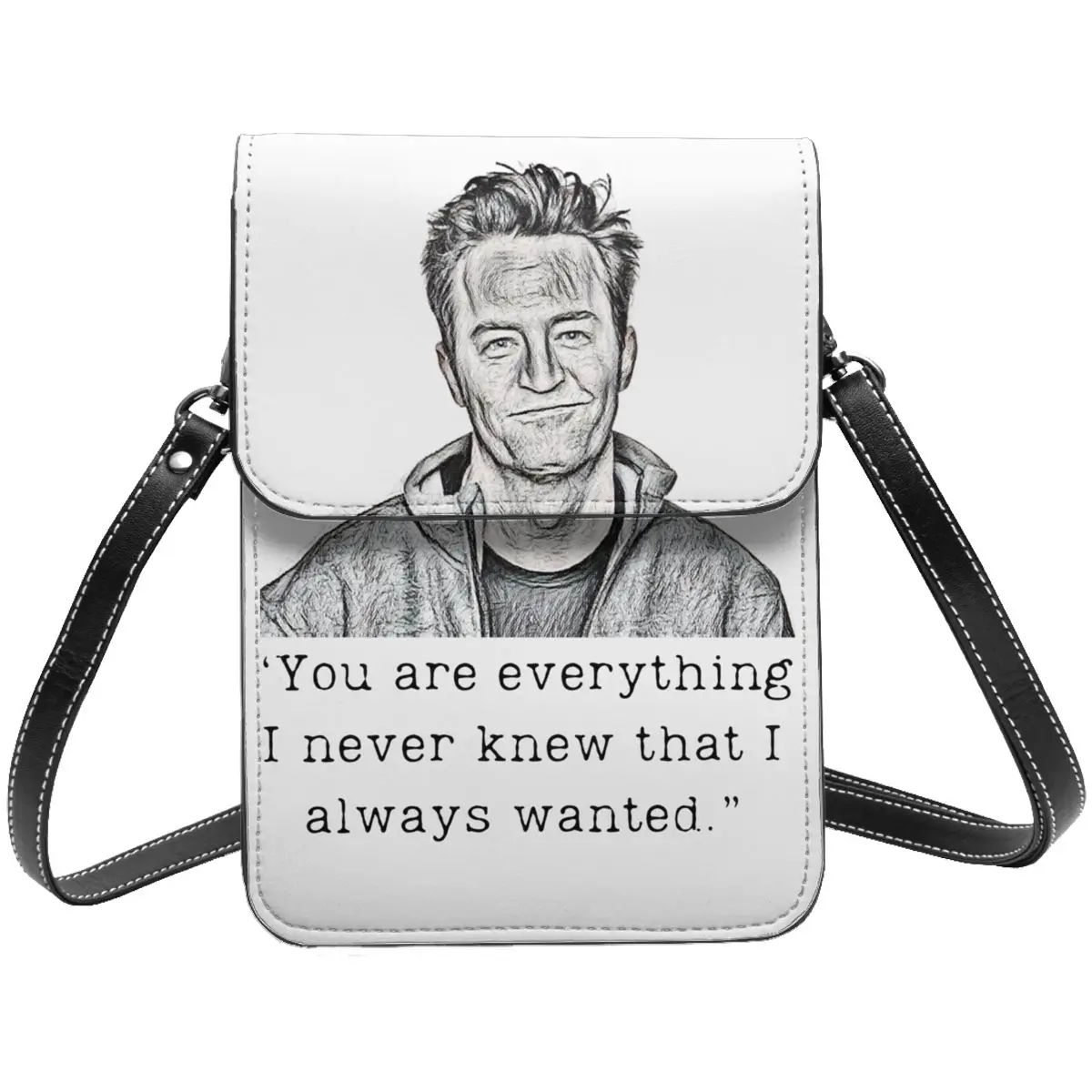 

Matthew Perry Shoulder Bag Friends Student Gift Mobile Phone Bag Reusable Leather Office Bags