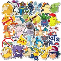 504010pcspack pokemon stickers kawaii pikachu skateboard bicycle guitar laptop kids waterproof label decor stationery sticker