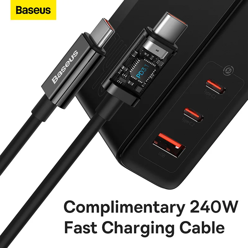Tanie Baseus 140W GaN ładowarka USB Typ C PD3.1 Szybkie ładowanie Dla Tabletu Macbook Szybkie ładowanie 4.0 3.0 ładowarka Do Telefonu IPhone 14 13 12