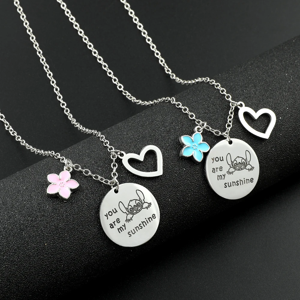 Ожерелье с кулоном Лило и Ститч Disney креативные очаровательные украшения модные