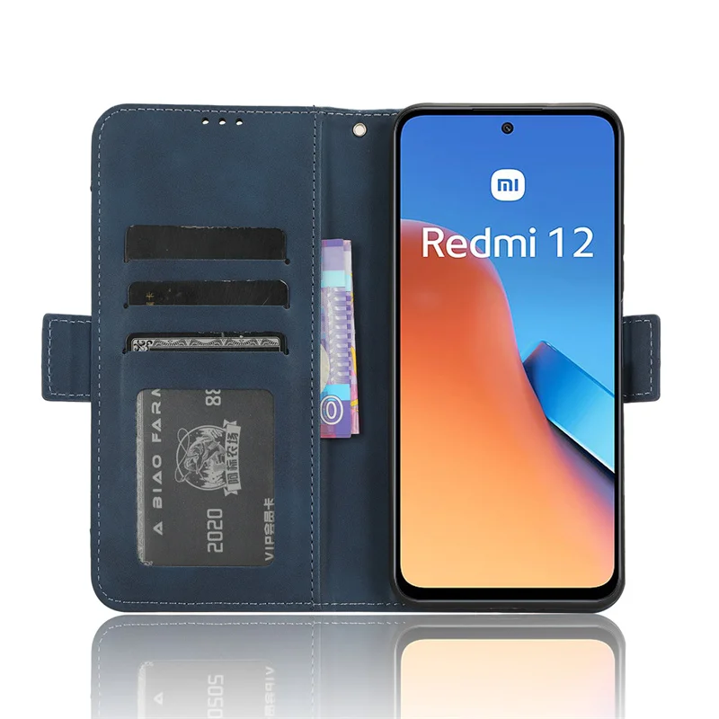 Флип-чехол для телефона POCO M6 Pro кожаный чехол-книжка с несколькими карманами карт