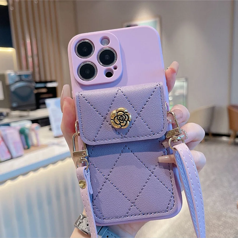 Фото Чехол для телефона со шнурком через плечо для Huawei P30 Lite Pura 70 P60 P50 P40 P30 P20 Pro, кожаный чехол-бумажник с цветочным принтом и ремешком для карт №2
