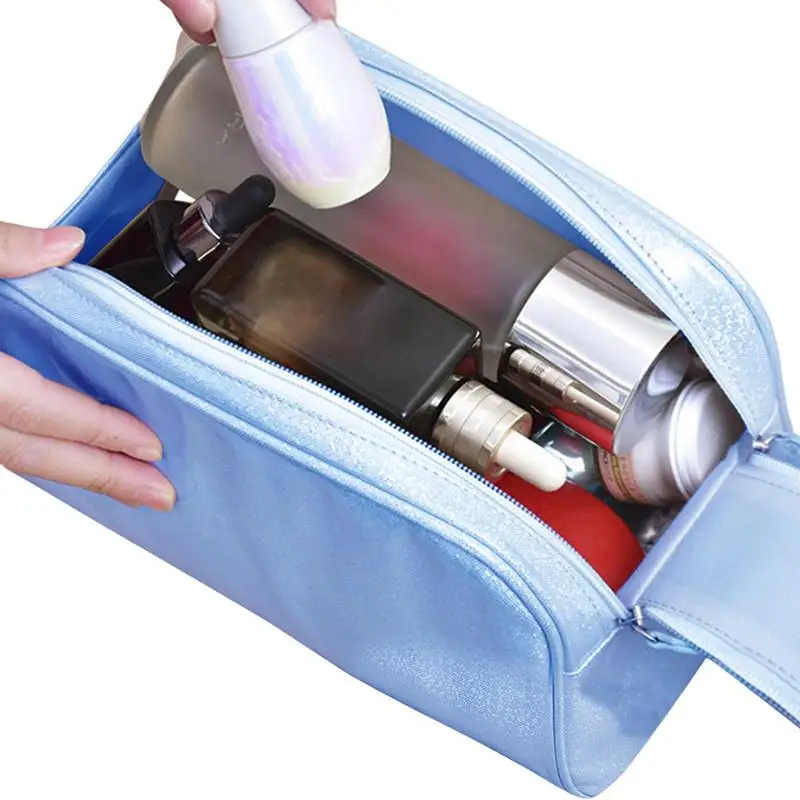 

Cosmetic Travel Bag PU Leather Candy Color Travel Makeup Bag Toiletry Bag Organizer Large Capacity Travel Cosmetic Bag