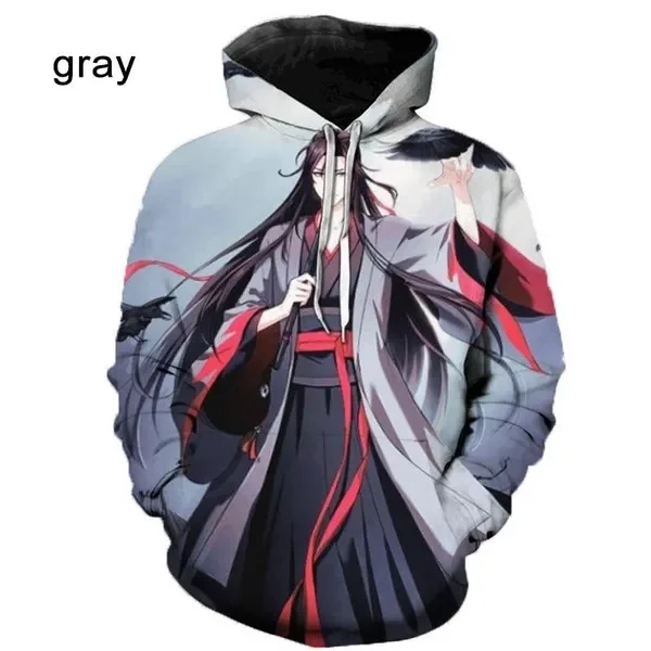 

2023 свитер с 3D принтом из аниме Magic Dao Zu Shi, худи в стиле Харадзюку, осенняя уличная одежда, толстовки, худи для пар, пуловеры, женская одежда