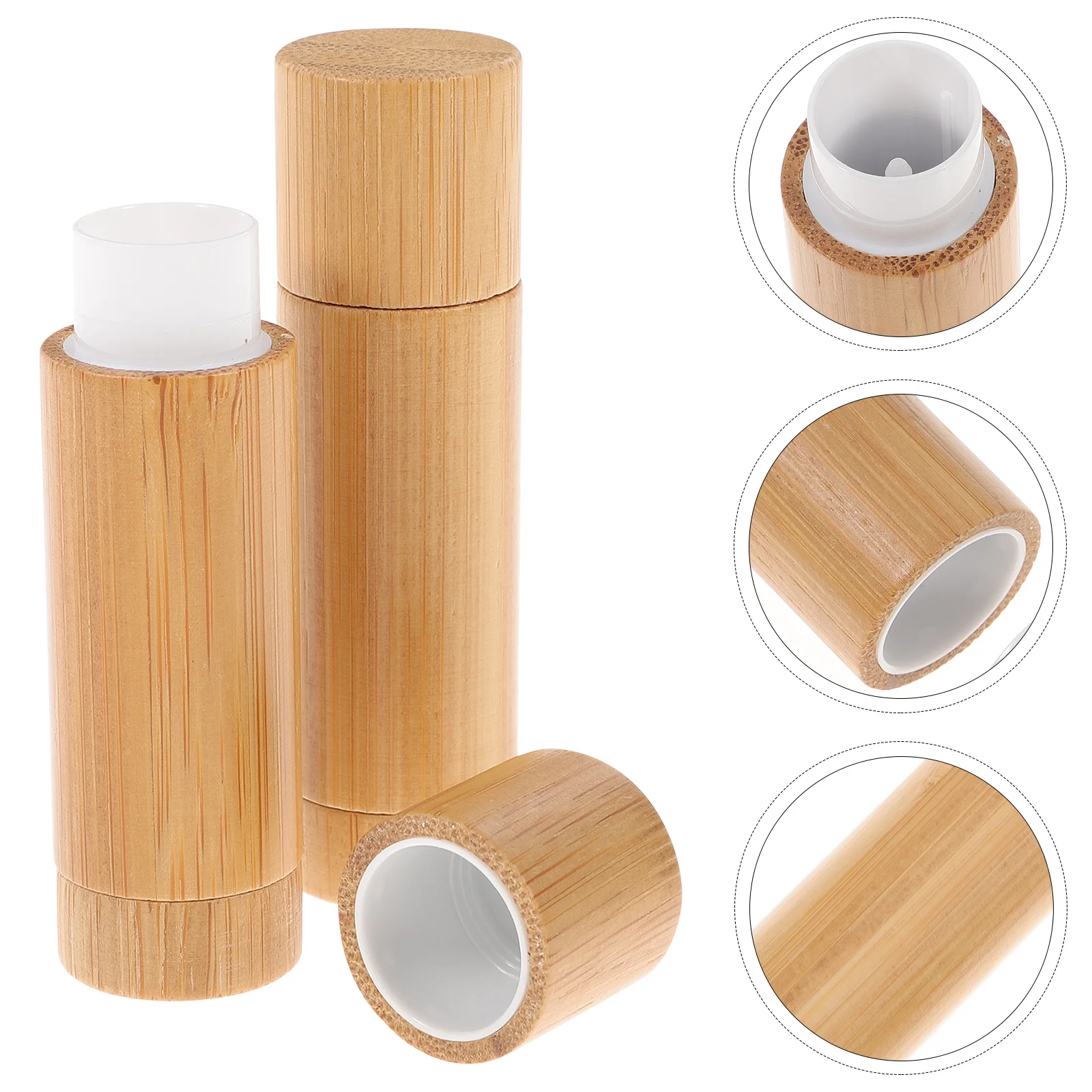 

2 шт., бамбуковые контейнеры для блеска для губ