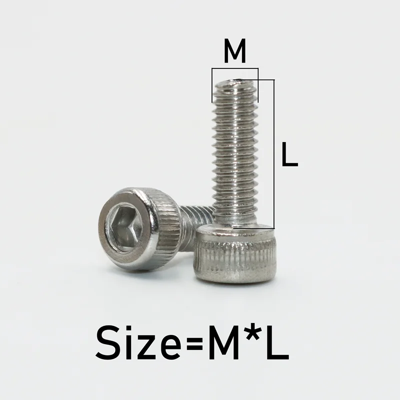 100/лот M2 M3 M4 M5 M6 304 Болт с шестигранной головкой из нержавеющей стали Винт