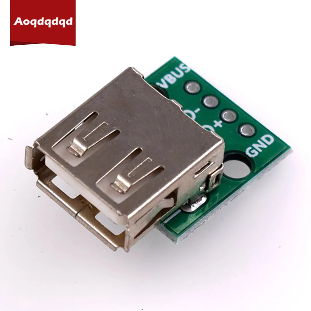 

10 шт., адаптер USB 2,54 типа A мама для DIP 4p с прямой штекером мм