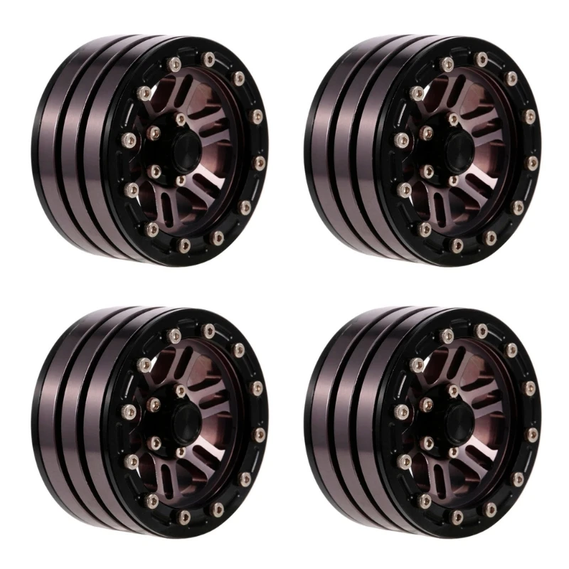 

All-match Remote Vehicle 1.9in Wheel Rims 1/10 Scale Metal Wheel Hub for Rc Climbing Truck Car Decorative Supplies