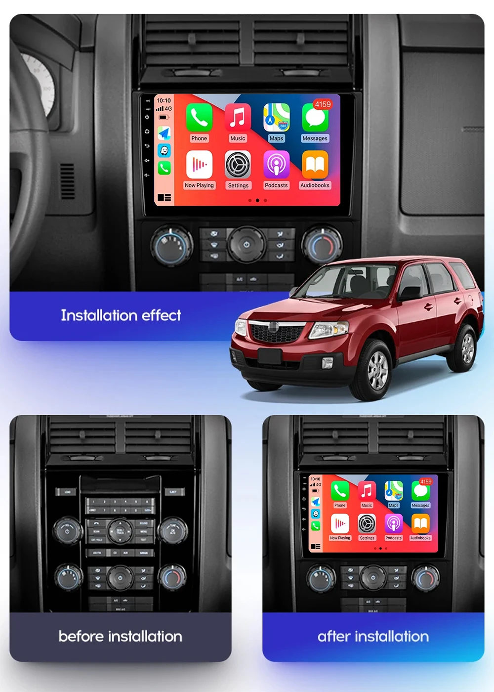 Для Mazda Tribute для Ford Escape Mercury Mariner 2 2007-2012 Автомобильный радиоприемник