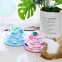 4 Levels Cat Toy Tower Tracks Cat Toys Interactive Cat Intelligence Training Amusement Plate Cat Tower Pet Products Cat Tunnel