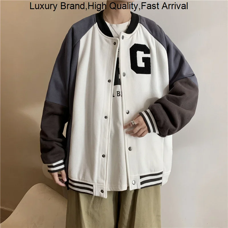 

Winter Women's Y2K Clothes Baseball Varsity Brand Men's Clothing Sweatshirts Coat Overover Bomber Jacket For Men