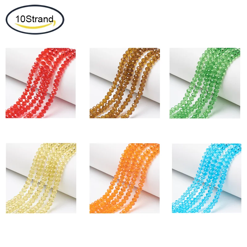 

10Strand Glass Beads Strands Faceted Rondelle Red 8x6mm Hole: 1mm, about 72pcs/strand, 16.14 inch(41cm)