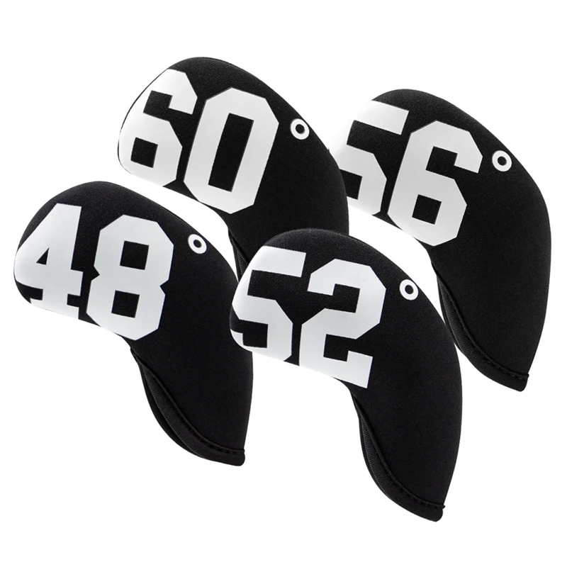 

Neoprene Golf Iron Club Head Cover Protector Simple Sand Wedge Golf Club Iron Headcover Number Printed 48-60 Degree